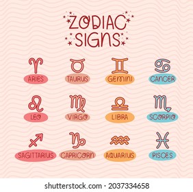 set of zodiac signs items
