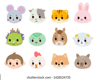 A set of zodiac signs. I recommend that you have a cute accent on the New Year's event. Easy to edit vector art.Easy to edit vector art.It's vector art so it's easy to edit.
