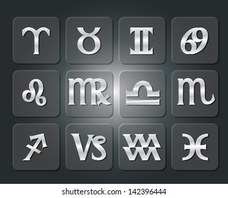 Set of zodiac signs, vector