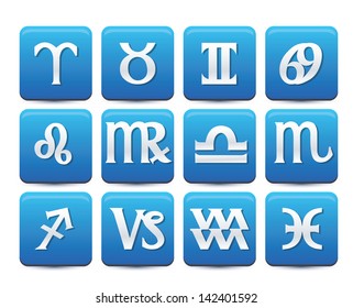 Set of zodiac signs, vector