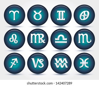 Set of zodiac signs, vector