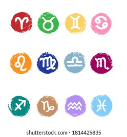 Set of zodiac signs vector illustration.