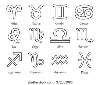 Set of zodiac signs.Zodiac icons.Vector illustration.
