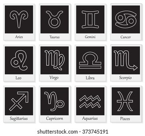 Set of zodiac signs.Zodiac icons.Vector illustration.