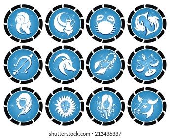 Set of Zodiac symbols