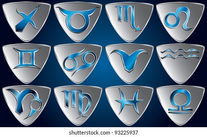 Set of zodiac symbols