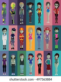 Set of zombies for Halloween 