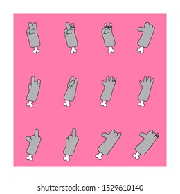 Set of zombies` hands and fingers