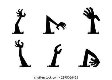 set of zombie's hands for halloween. Halloween Elements and Objects for Design Projects.