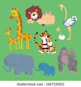 Set of zoo animals / Vector      
