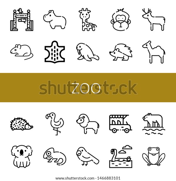 Set Zoo Icons Such Zoo Rat Stock Vector Royalty Free 1466883101