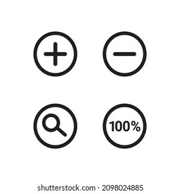 Set zooming icon. Zooming Icon Collection. Zooming flat style isolated on a white background - stock vector.