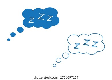 Conjunto do ícone Zzz. Ícone Zzz no estilo de moda plana. Símbolo ZZZ ou Sleep para o design do seu site, logotipo, aplicativo, UI Vetor EPS 10.