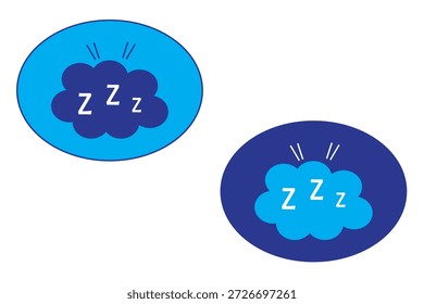 Conjunto do ícone Zzz. Ícone Zzz no estilo de moda plana. Símbolo ZZZ ou Sleep para o design do seu site, logotipo, aplicativo, UI Vetor EPS 10.