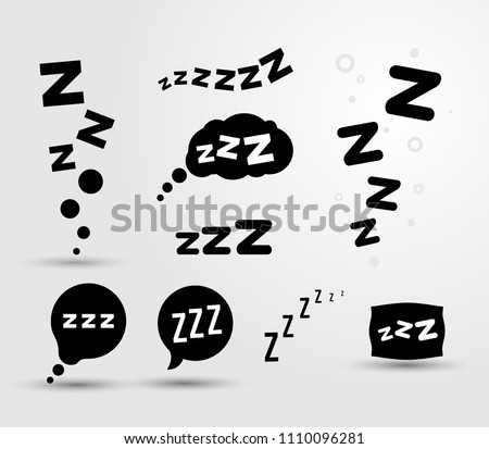 Set of Zzz sleep icon. Vector illustration graphic. Isolated on white background