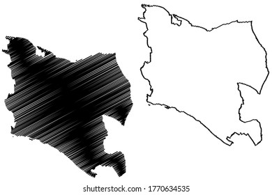 Setagaya City (State of Japan, island country, Tokyo Prefecture) map vector illustration, scribble sketch City of Setagaya map