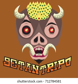 setan tripo mascot vector