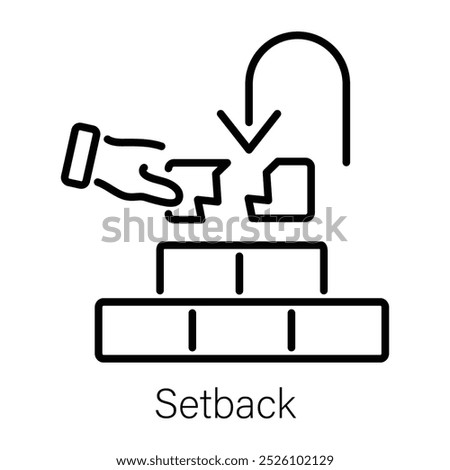 Setback icon in outline style 