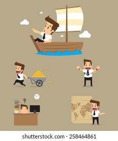 Set,Businessman Character. vector