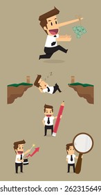 Set,Businessman Character. vector