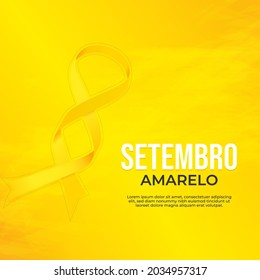 Setembro Amarelo Or Yellow September With Ribbon Vector Background Design