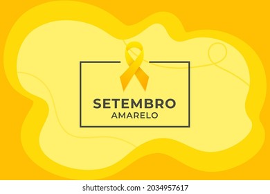 Setembro Amarelo Or Yellow September With Ribbon Vector Background Design