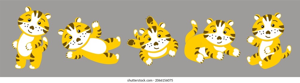 Seth is a Chinese tiger, a funny character. The symbol of 2022. Vector