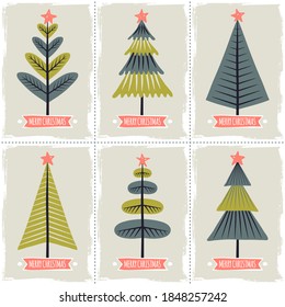 Seth con árboles de Navidad. Se puede usar para álbumes, postales, impresos, etc.