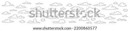 Seth Clouds. Coloring book. Vector line illustration on white background. Doodle