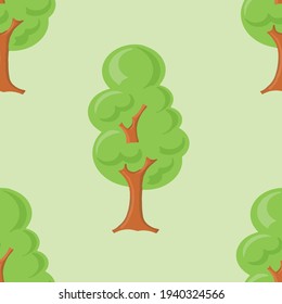 
Seth collection of summer green trees different trees illustration on white background nature stylization forest pattern seamless
