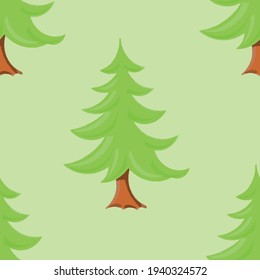 
Seth collection of summer green trees different trees illustration on white background nature stylization forest pattern seamless
