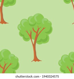 
Seth collection of summer green trees different trees illustration on white background nature stylization forest pattern seamless