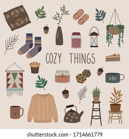 Seth is a cozy house. Scandinavian style. Simple vector illustration.