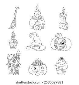 Seth Halloween scary coloring pages freehand drawing. Handmade, isolate on a white background. Vector