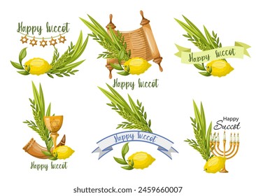 Seth holiday of Sukkot. Freehand drawing, isolate on a white background, clipart. Vector