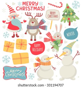 Seth illustrations, tags and elements. "Merry Christmas."