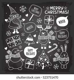 Seth illustrations, tags and elements. "Merry Christmas"