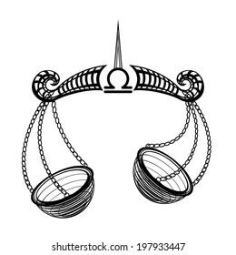 Seth linear monochrome zodiac signs: Libra