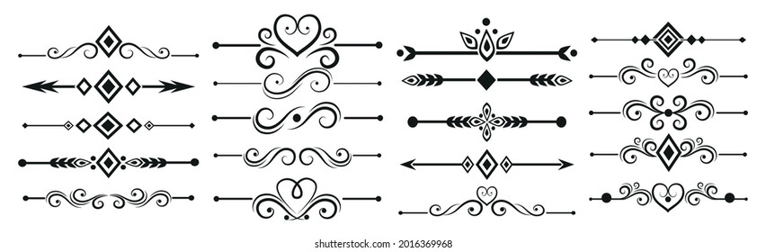 Seth selection of various line ornaments elements - Vector illustration