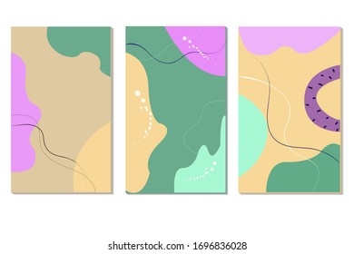Seth drei abstrakte Hintergründe. Moderne, moderne, trendige Vektorillustration. Jeder Hintergrund ist einzeln