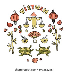 Seth with typical symbols of Vietnam