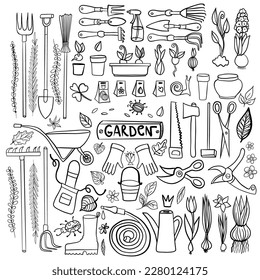Seth. Vektorgrafik. Färben. Schwarze Linien. Gärtner, Gartenbanner