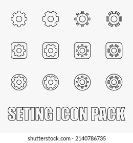 seting, repair, gear thin line icons set. simple creative user insterface icons set vector illustration