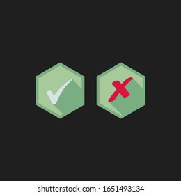 SetIsolated red checkmarks in a green button. Ideal for application, website or clip art.