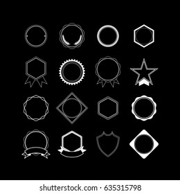Setof medals isolated on white. label designs.