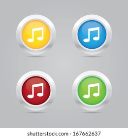 Setof Round Music Icons