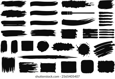 set-of variation of black set paint vector illustration
