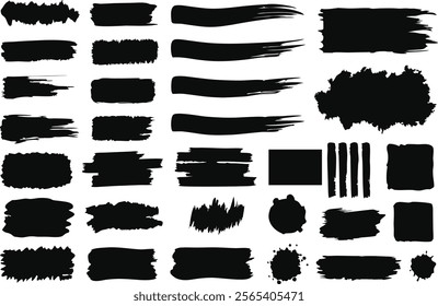 set-of variation of black set paint vector illustration