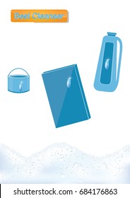 Set-packs for detergents and cleaners - package, jar, bottle, logo - soap foam - isolated on white background - art creative vector. Banner for Household Stores