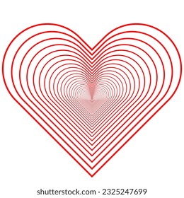 setriped heart icon isolsted on white background